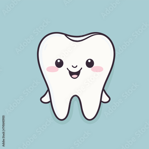 Tooth cartoon character dental health vector illustration