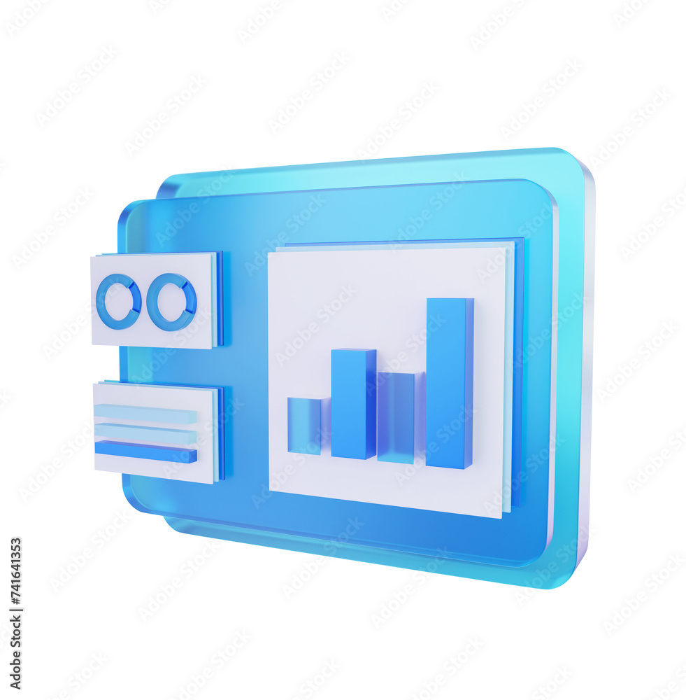 Fototapeta premium Analytics web page 3d rendering illustration