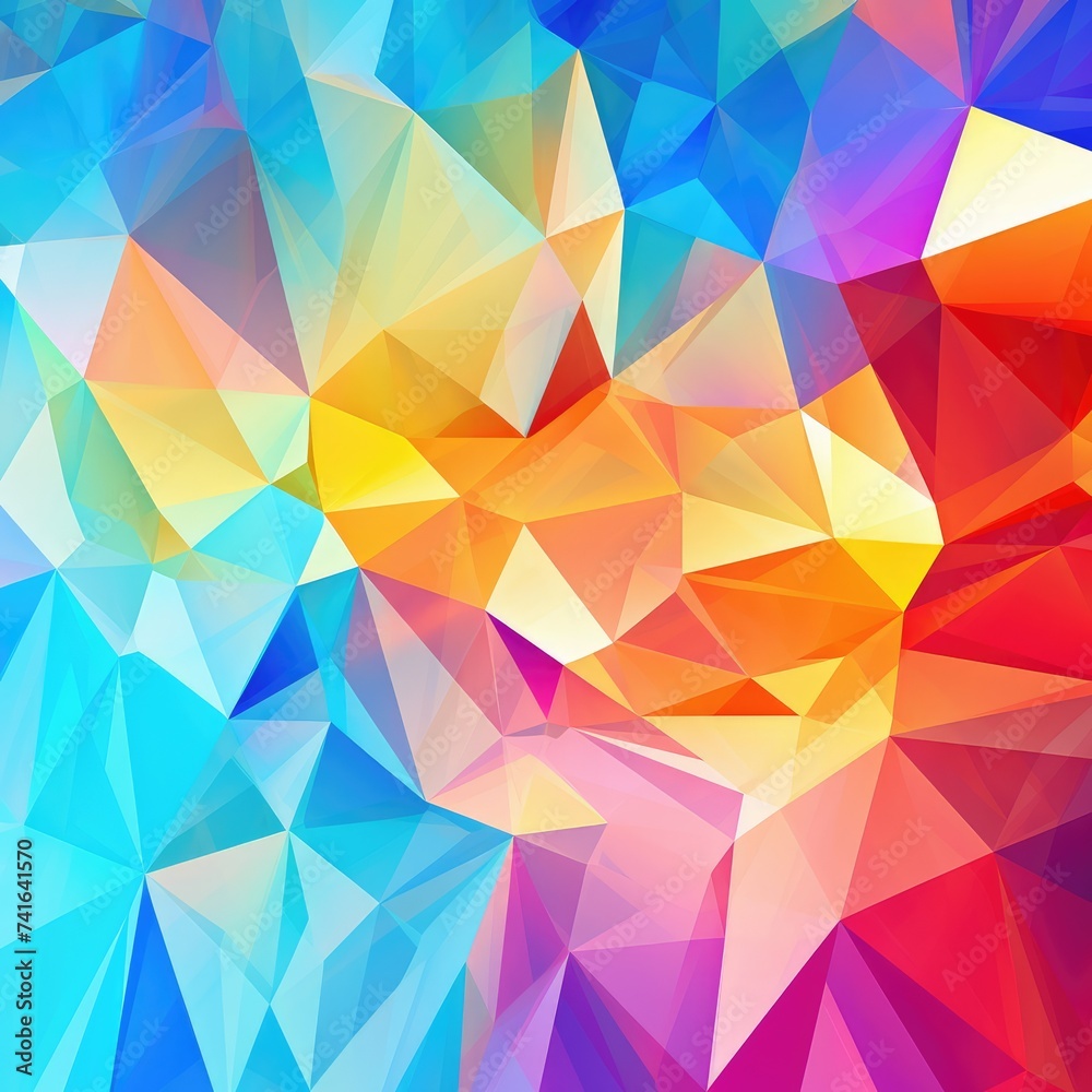 Glossy Colorful Polygon Background, Isolated Transparent Background Images