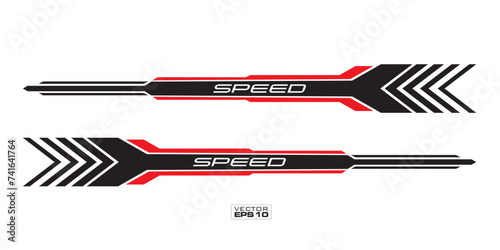 Wrap Design For Car vectors. Sports stripes, car stickers black color. Racing decals for tuning_20240221