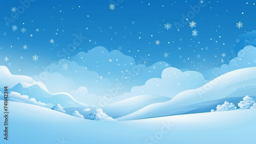 Winter nature landscape with snow and hills as background illustration © Robert Kneschke