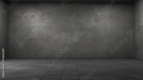 Dark concrete wall and floor background  three dimensional room for mock up or product display