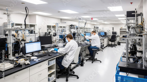 Scientists Working Together in Modern Research Laboratory