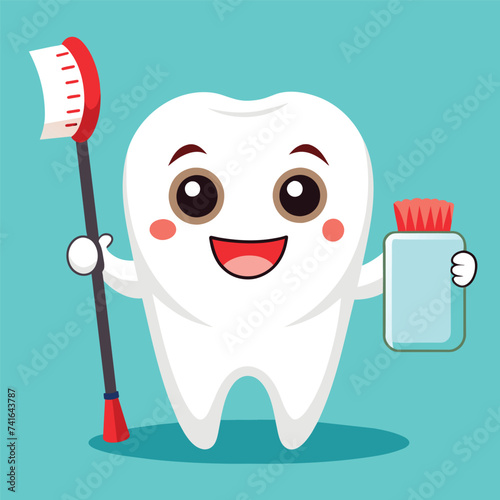 cartoon dental hygiene character vector illustration