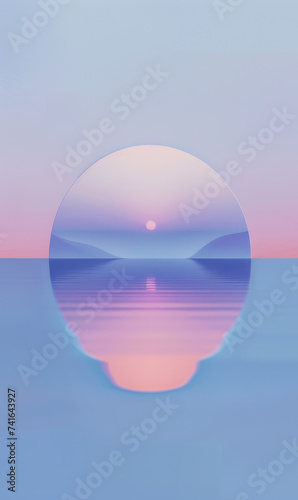 Serene abstract background with pastel blue and pink hues  reflecting water and sunset.