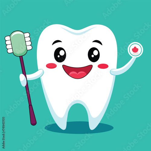 cartoon dental hygiene character vector illustration