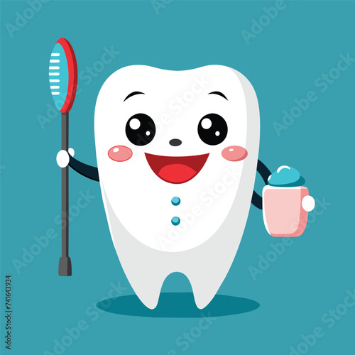 cartoon dental hygiene character vector illustration