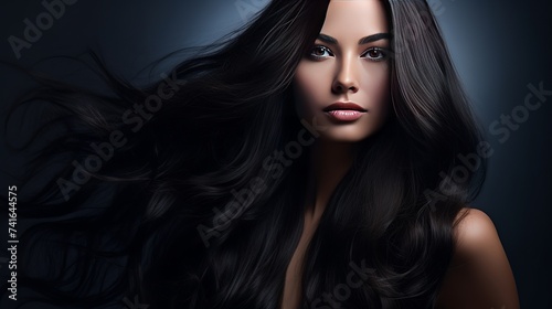 Hair. Healthy Long Black Hair. Beauty Brunette Woman. Gorgeous Hair