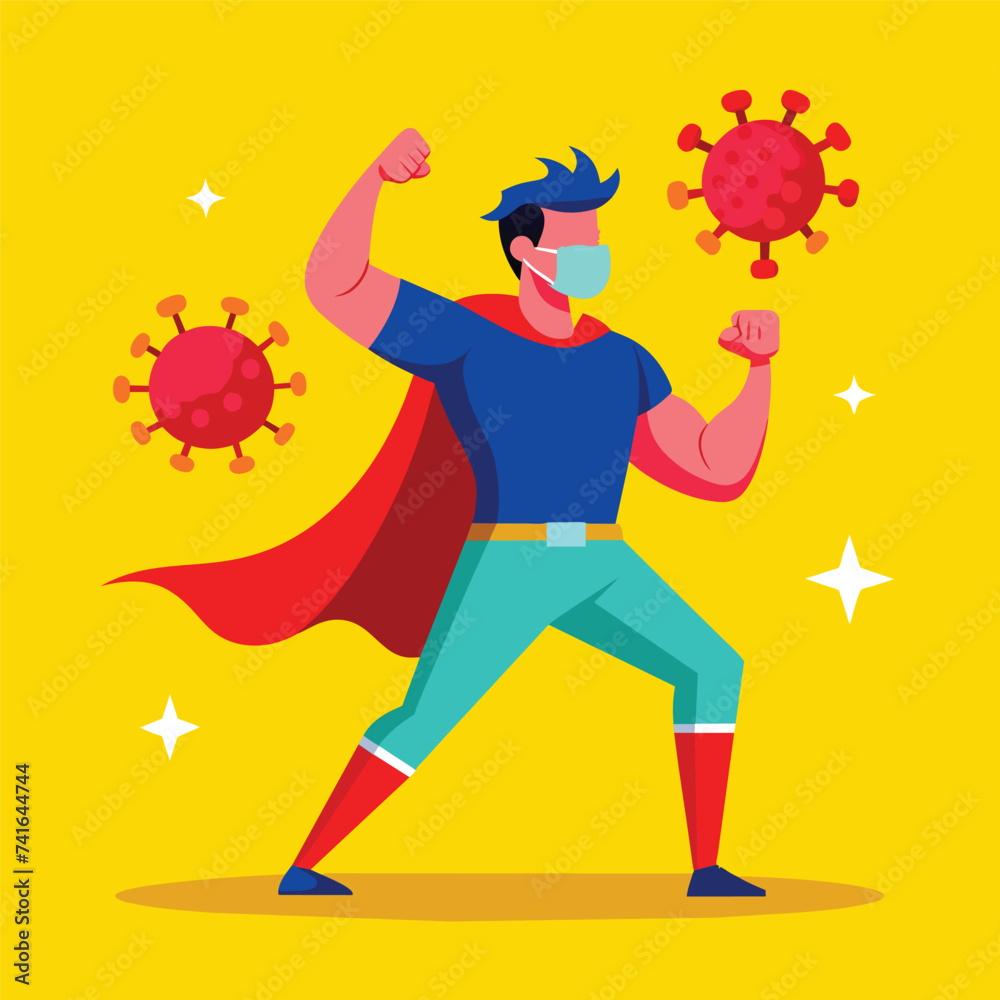 Fototapeta premium fighting the virus with a powerful immune