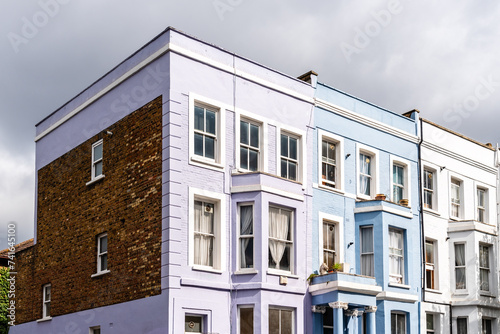 Traditional houses in Notting Hill neighborhood in London