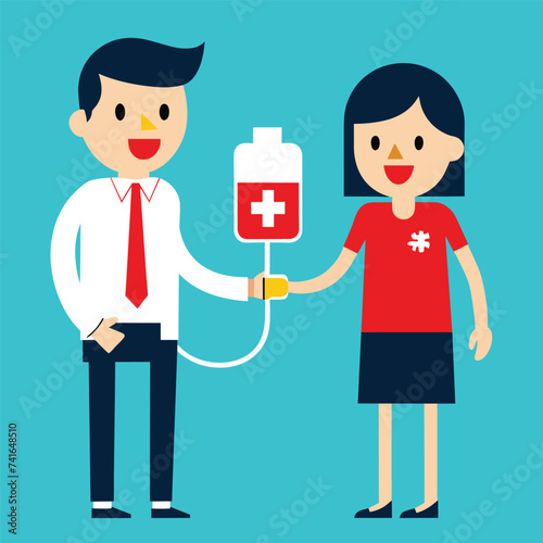 doctor free donating blood with patient