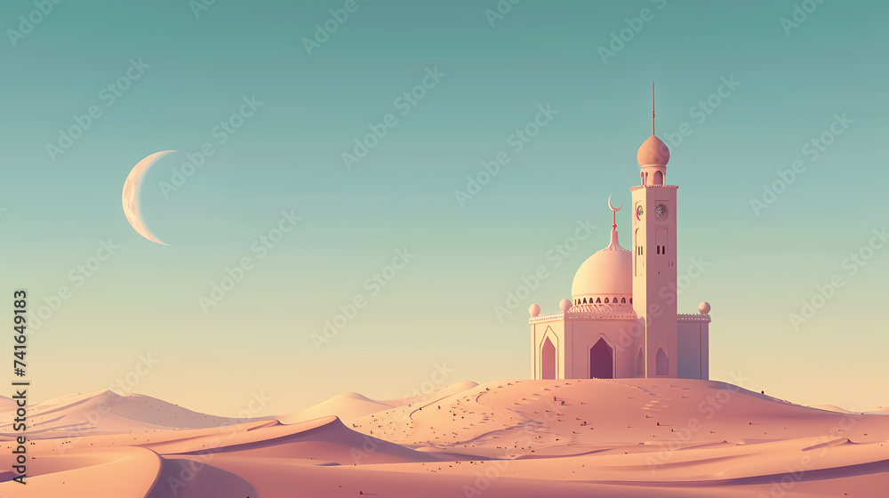 illustration islamic mosque background