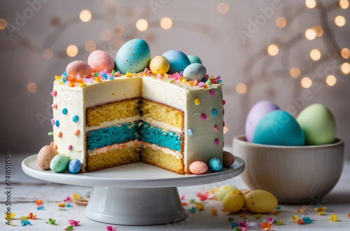 easter cake with candles