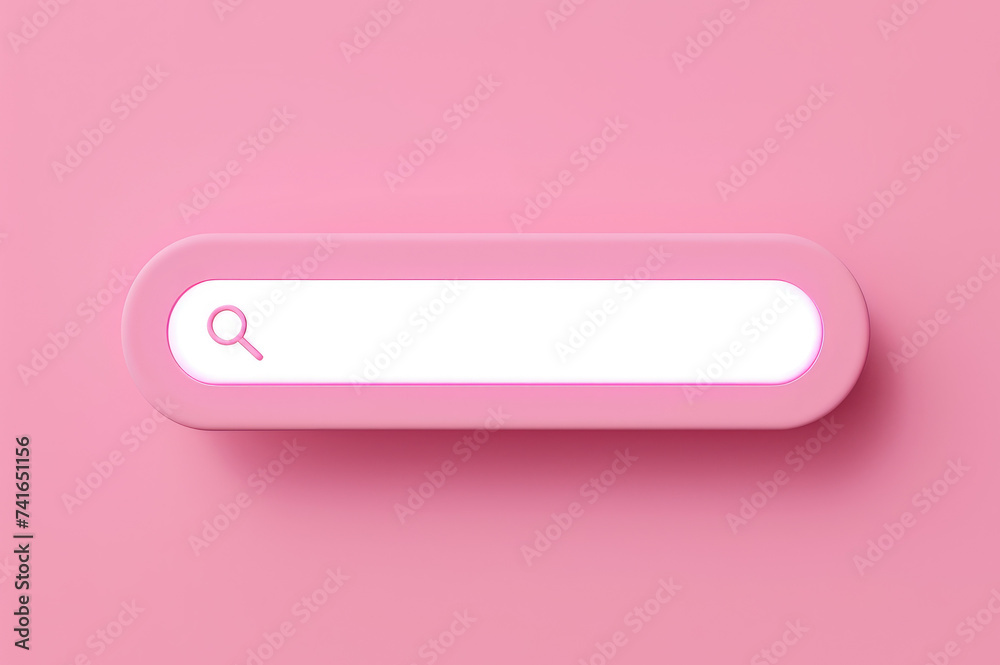 Minimal blank search bar on pink background. web search concept Minimal blank search bar on pink background. web search concept