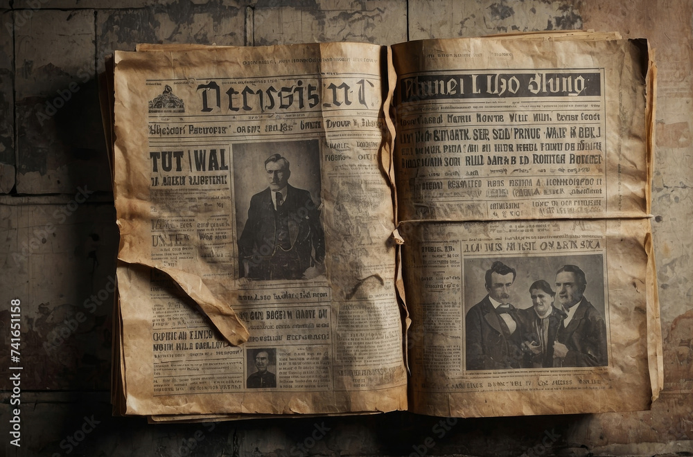 old newspaper with words background