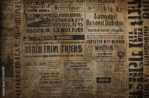 old newspaper with words background
