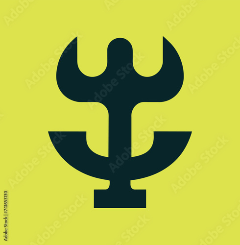 Viking logo design. Nordic warrior symbol. Horned Norseman emblem