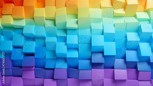 Background image with a rainbow pattern of many small squares.