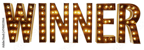 Winner Letter Lights - Isolated Transparent PNG
