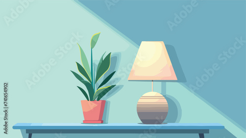 Table lamp vector flat minimalistic isolated vector