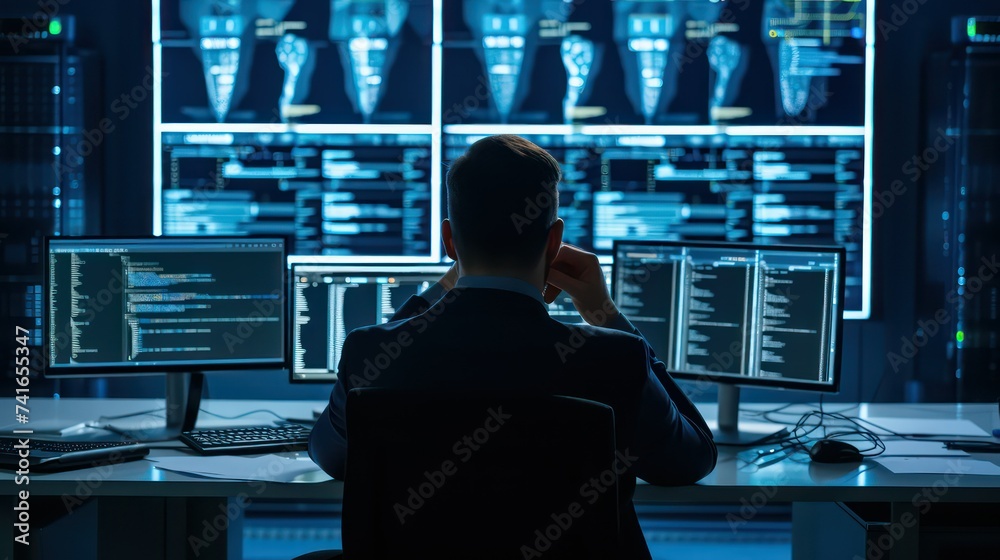 Fototapeta premium The challenges faced by a cybersecurity analyst in protecting sensitive information from cyber threats