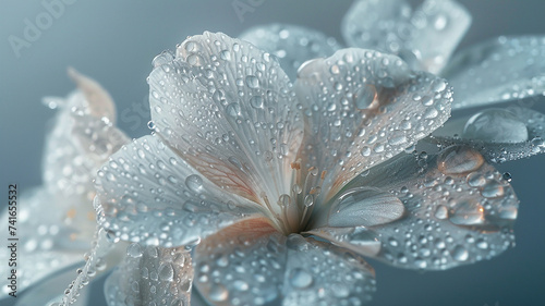 Crystal-clear dewdrops adorning gossamer petals, nature's delicate jewels. on transparent background. 