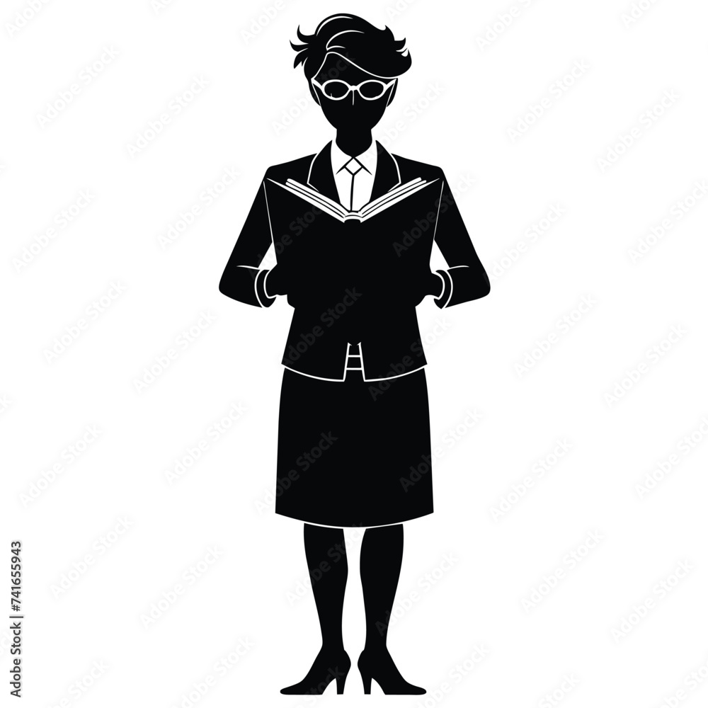 Silhouette of librarian Silhouette of librarian