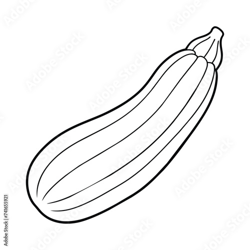 Vector of coloring page zucchini for kids