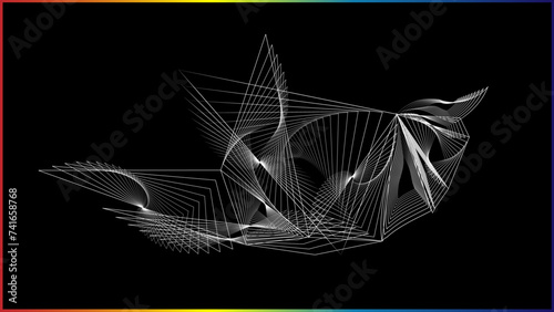The vector dotted spiral vortex graphic is a visually interesting and complex image. The use of color, movement, and text all contribute to its overall effect.	