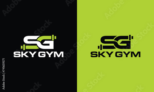 Vector fitness gym logo design template  photo