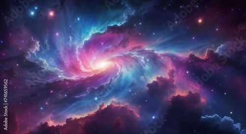 Fototapeta Naklejka Na Ścianę i Meble -  Colorful space galaxy cloud nebula