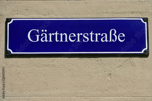Emailleschild Gärtnerstraße
