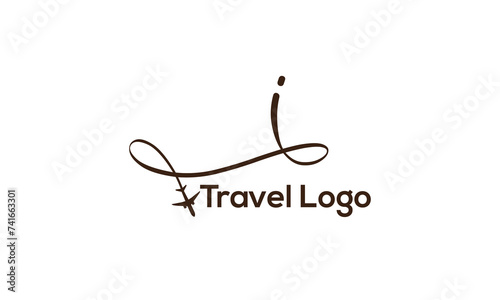 Letter I Travel Logo Template Design Vector, Emblem, Design Concept, Creative Symbol, Icon
