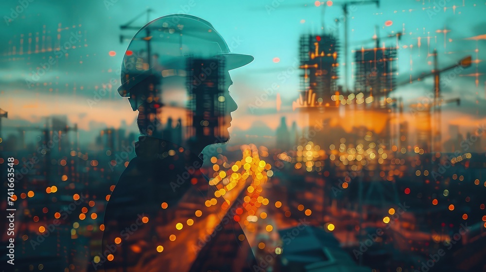 Fototapeta premium Focused Leadership. Professional Engineer Manager in Action