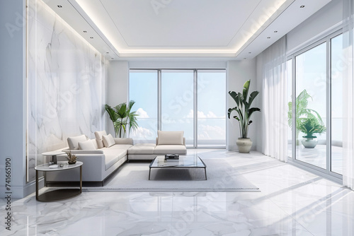  Large luxury modern bright interiors Living room mockup