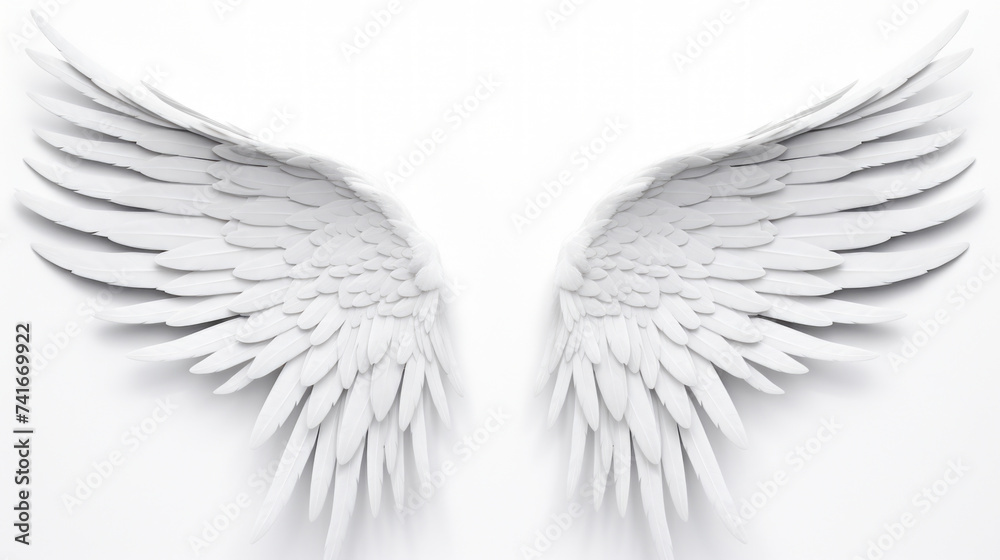 Angel wings on gray background Angel wings on gray background