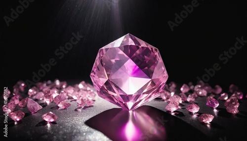 Beautiful pink dimond dispersion the light. dimond dispersion glass objects 