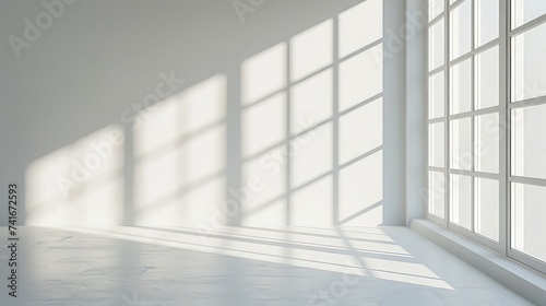Enhanced by Morning Sunlight  Minimalist White Wall for Elegant Product Presentations