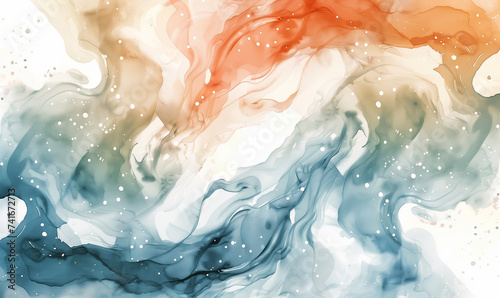 Abstract fluid watercolor multicolored wallpaper painting organic backdrop horizontal banner 
