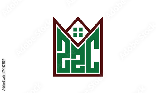 ZZC initial letter real estate builders logo design vector. construction ,housing, home marker, property, building, apartment, flat, compartment, business, corporate, house rent, rental, commercial