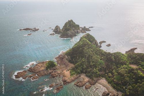 Aerial shot of Cape Sata, southernmost point of Japan, Kagoshima Prefecture, Kyushu, Japan. photo