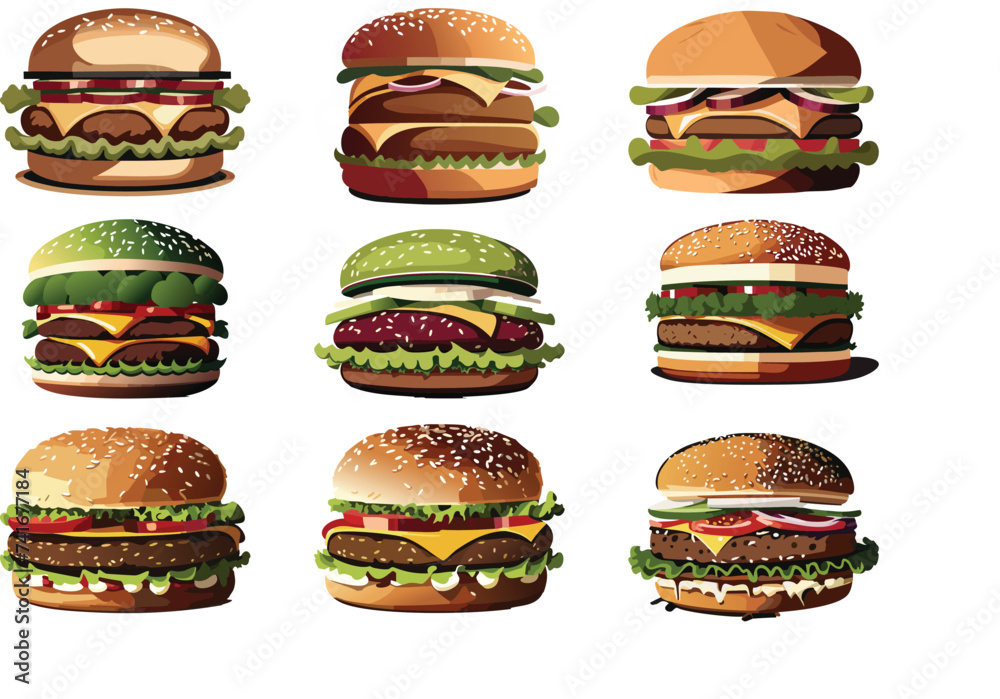 illustration of a hamburger vector 