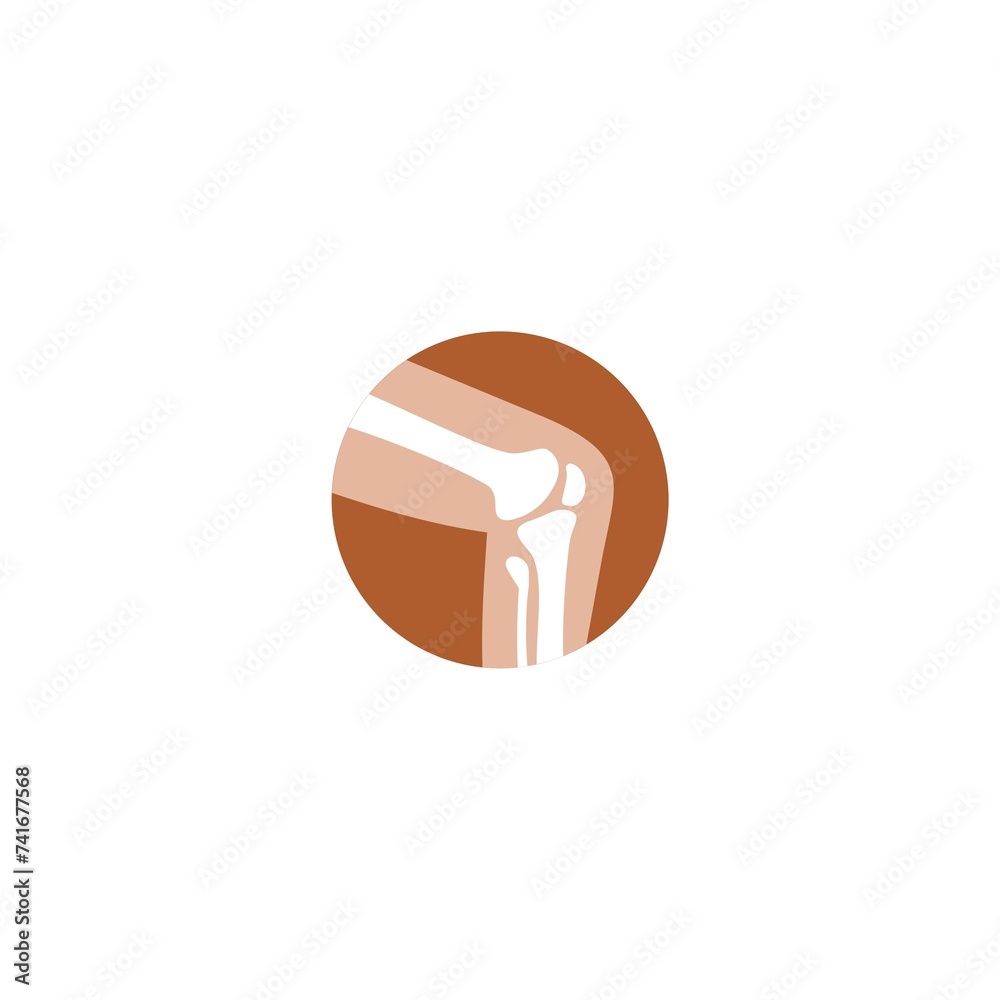 Human knee joint icon isolated on white background Human knee joint icon isolated on white background