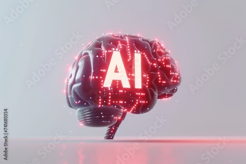 AI Brain Chip synaptic tagging and capture. Artificial Intelligence neural circuits mind ai model axon. Semiconductor interhemispheric connectivity circuit board healthtech trend photo