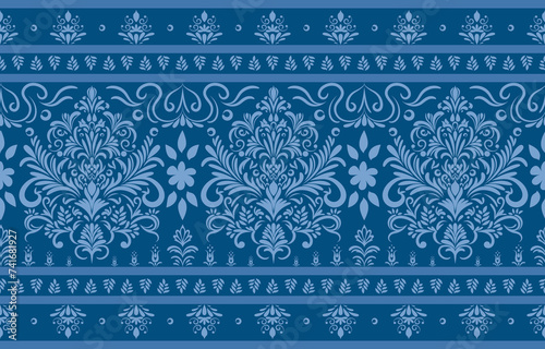 Ethnic Pattern. Ethnic India seamless pattern design oriental style. Damask India Motif.