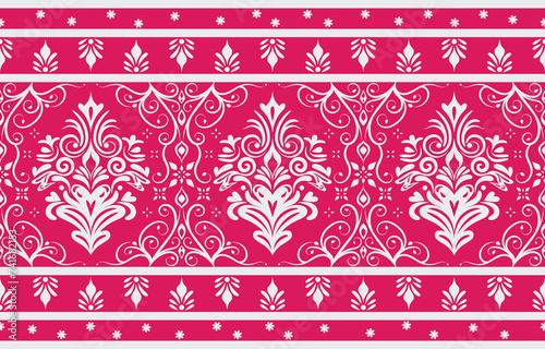 Ethnic Pattern. Ethnic India seamless pattern design oriental style. Damask India Motif.