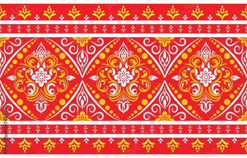 Ethnic Pattern. Ethnic India seamless pattern design oriental style. Damask India Motif.