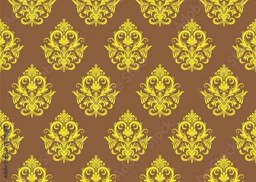 Ethnic Pattern. Ethnic India seamless pattern design oriental style. Damask India Motif.