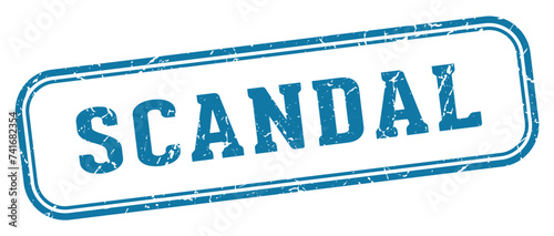 scandal stamp. scandal rectangular stamp on white background