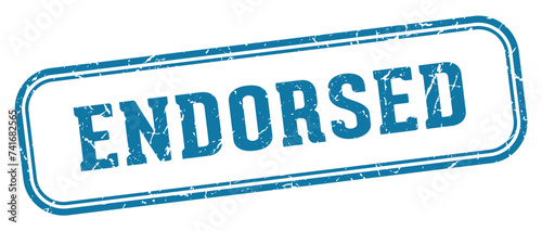 endorsed stamp. endorsed rectangular stamp on white background